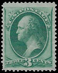 U.S. #147 Unused NG VLH; 3c Washington (1870)