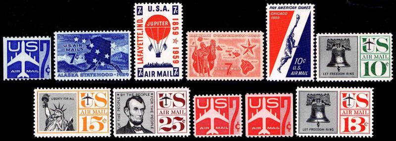 US. #C52-62 Commemorative Airmail Issues - OGNH - VF - CV$12.20 (ESP#0807)