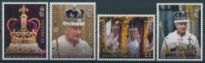 St Helena Stamps 2023 MNH King Charles III Coronation Royalty 4v Set