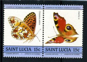 Saint Lucia 1985 BUTTERFLIES set 2 values Perforated Mint (NH)