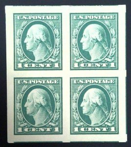 Scott #481 - 1c Green - Washington - Block of 4 - MNH - 1916