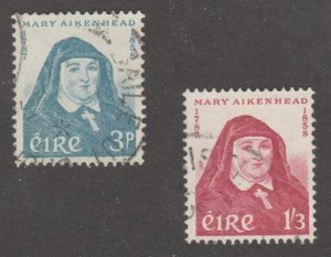 Ireland stamps, used, set of two Scott# 167-168, Nun,blue and red, #M001