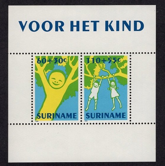 Surinam  #B392-B394a  1992  MNH children`s drawings  sheet