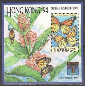 Ft533 1994 Tuvalu Butterflies Hong Kong Exhibition Bl49 Mnh