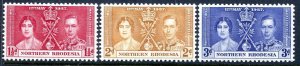 NORTHERN RHODESIA SC#22-24 Coronation of King George VI (1937) MH