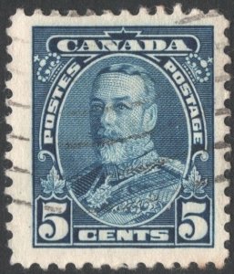 Canada SC#221 5¢ King George V Single (1935) Used