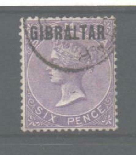 GIBRALTAR SG6 1886 6d DEEP LILAC USED