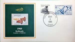 1985 50th Anniversary Duck Stamp FDC RW27 1960 REDHEAD DUCKS, TALLAHASSEE, FLA