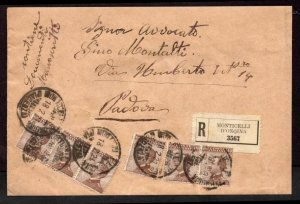 Italy Sc #104 x6 Registered Cover Used 