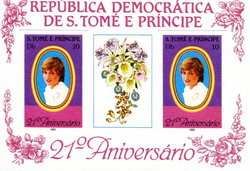 Sao Tome & Principe 1982 PRINCESS DIANA Deluxe s/s Imperforated Mint (NH)