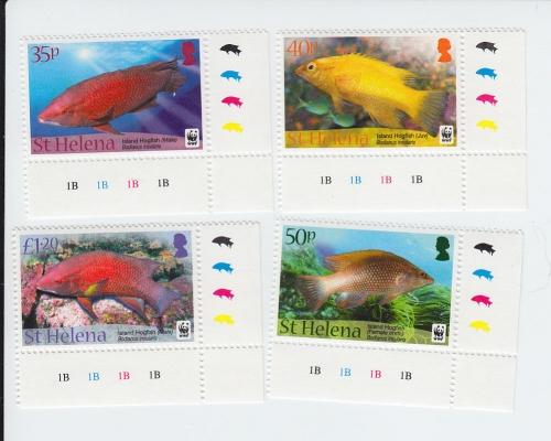 2011 St Helena WWF Island Hogfish (Scott 1035-38) MNH