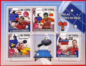 A3335- SAO TOME & PRINCE ERROR MISPERF: 2009 Ping Pong, Liqin, Waldner Persson-