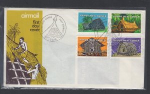 Papua New Guinea #433-36 (1976 Traditional Houses set) unaddressed cachet FDC