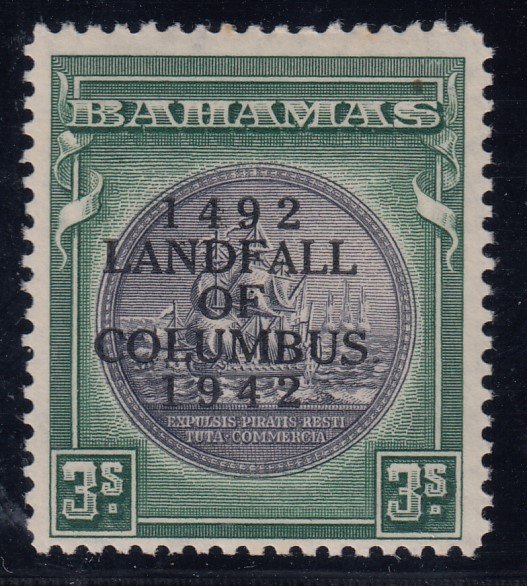 Bahamas, SG 173b, MLH (small toned spot) Stop after Columbus variety