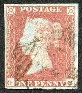 1841 Penny Red Plate 89 (GG) Superb Four Margin