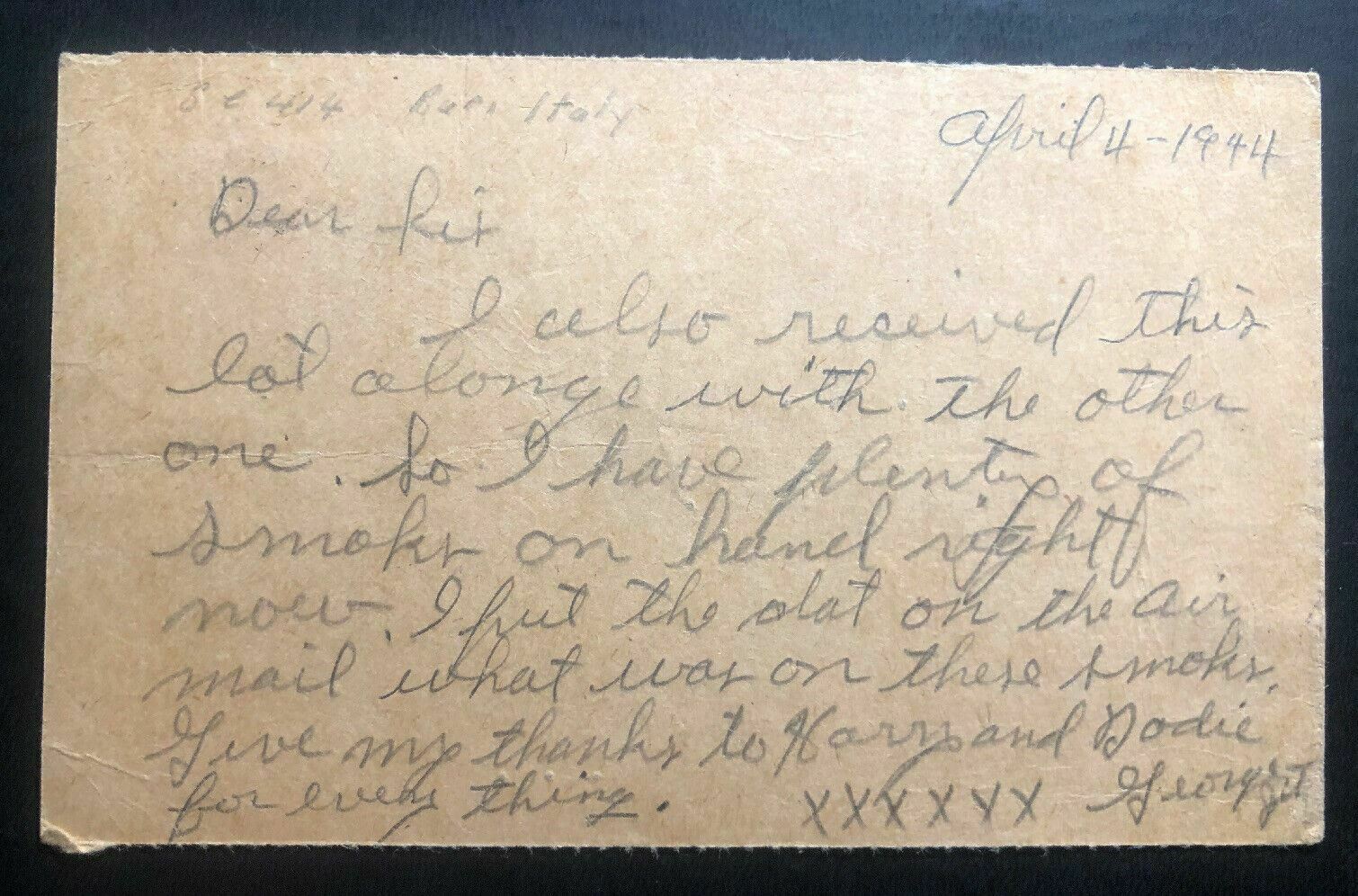 1944 Canadian Field Post Army Postcard Overseas OAs Censored Cover To