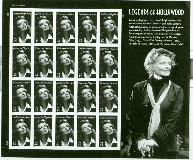 US #4461 44¢ Katharine Hepburn, Sheet of 20, self adhesive 