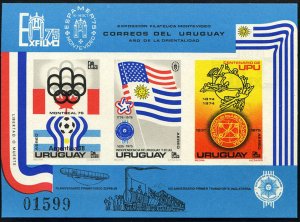 Uruguay #C418a, 1975 EXFILMO Exhibition souvenir sheet, never hinged