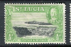 ST. LUCIA; 1930s early GV pictorial issue Mint hinged 1/2d. value