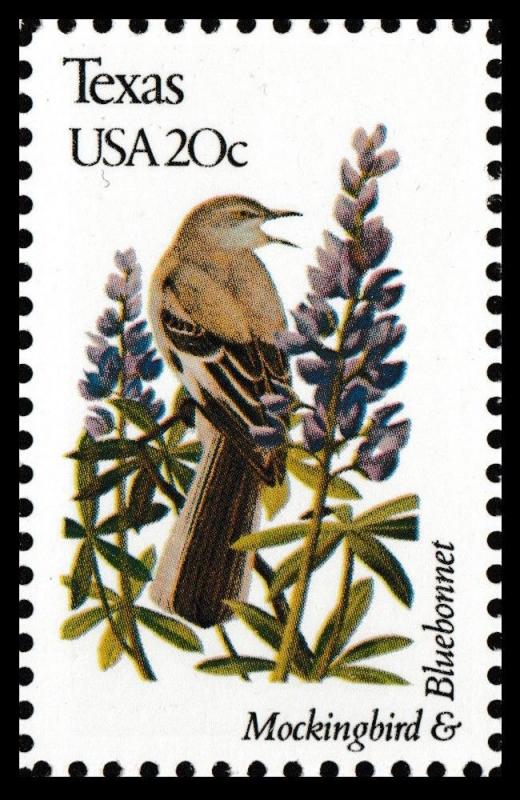 US 1995 or 1995a State Birds & Flowers Texas 20c single MNH 1982