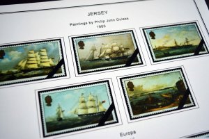 COLOR PRINTED GB JERSEY 1958-2010 STAMP ALBUM PAGES (198 illustrated pages)