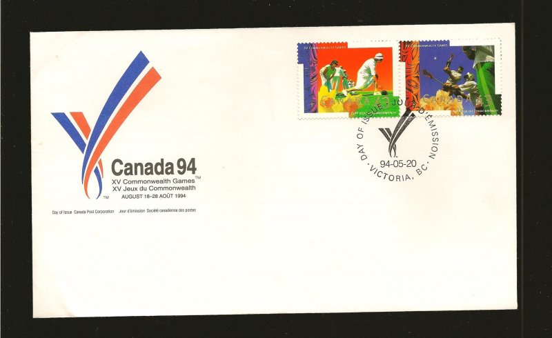Canada SC#1518a Commonwealth Games Se-tenant Pair Cachet First Day Cover