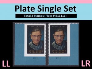 US 5821 Ruth Bader Ginsburg F plate single set 2 MNH 2023