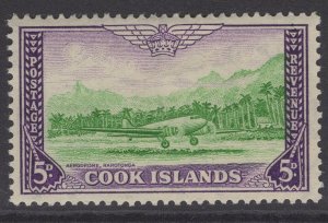 COOK ISLANDS SG154 1949 5d EMERALD-GREEN & VIOLET MTD MINT