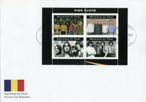 Chad 2019 FDC Pink Floyd 4v M/S Cover II Music Famous Musicians Stamps