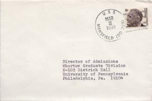 United States Ships 6c Roosevelt Prominent Americans 1970 U.S.S. Mansfield DD...