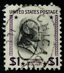 U.S. Stamp Sc# 832 WOODROW WILSON DOUBLE OVAL CHICAGO ILL. POSTMARK