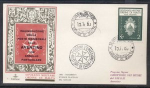 Malta 1969 Sovereign Military Order Post Inauguration FDC