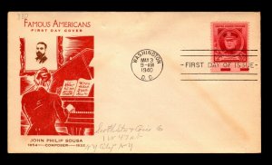 US SC# 880 FDC / Fidelity Cachet / Light Address - L11907