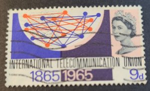 GB - S#442 - U-VF - 9d - 1965 - Telecommunications Network