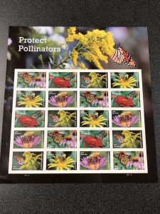 2017 US 5228-32 Protect Pollinators Pane of 20 Forever Stamps Mint Never Hinged