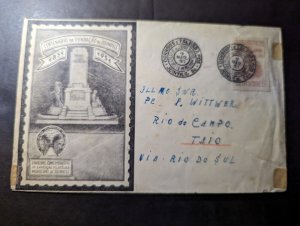 1951 Brazil Cover Joinville to Taio Rio Do Sul Centenary of Foundation of City