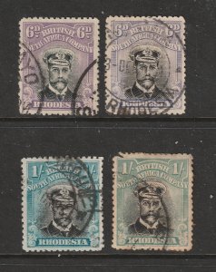 Rhodesia x 4 used higher value KGV