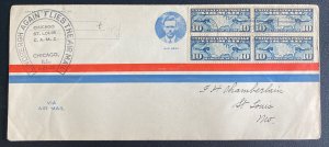 1928 Chicago IL USA Lindbergh Flight Airmail Cover To St Louis MO