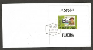 1970 Scouts Fujeira BadenPowell anniversary deluxe SS FDC