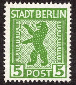 1945, Germany, Allied Occupation of Berlin 5pf, MNH, Sc 11N1