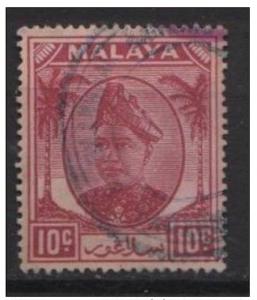 Malaya Selangor 1949 - Scott 86 used - 10c, Sultan 