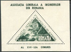 Romania C22-C23 sheets, hinged. Air Post 1945. Plane over Resita, Sinaia.