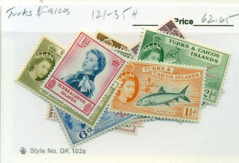 TURKS & CAICOS #121-35, Mint Hinged, Scott $62.65