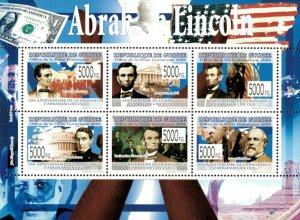 Guinea 2009 - President Abraham Lincoln 200th Anniversary - Sheet of 6 - MNH