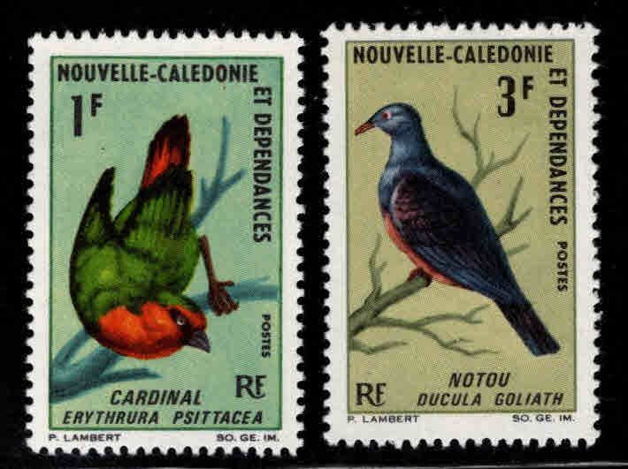 New Caledonia (NCE) Scott 345-346 MH* 1966 Bird set