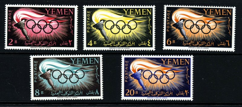 YEMEN 1960 Complete Rome Olympics Set SG 126 to SG 130 MNH