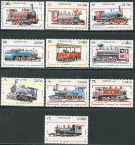 CUBA Sc#3789-3798 1996 Locomotives Complete Set OG Mint NH