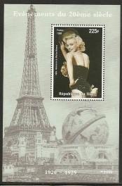 Niger 1998 EVENTS 1920-1929 MARILYN MONROE s/s Perforated Mint (NH)