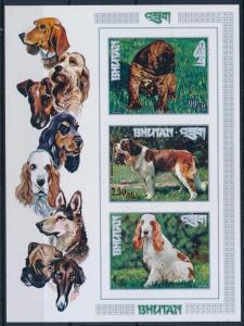 [62266] Bhutan 1973 Dogs Souvenir Sheet, imperforated MNH