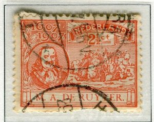 NETHERLANDS; 1907 early Ruyter issue fine used 2.5c. value